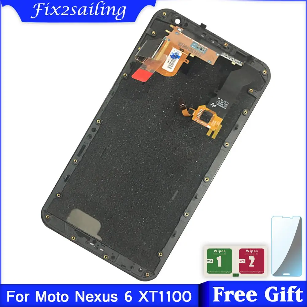 ЖК дисплей с сенсорным экраном и рамкой для Motorola google Nexus 6 Moto XT1100 XT1103 экран 5 96
