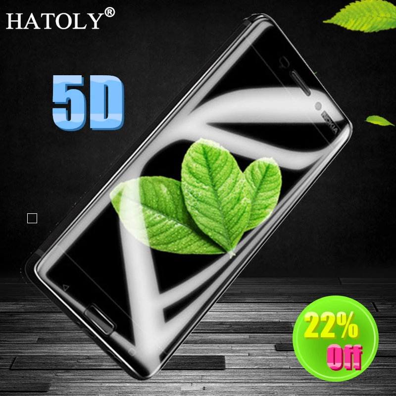 Закаленное стекло HATOLY 5D для Nokia 6 Защита экрана ta 1021 полноэкранная пленка 64 ГБ