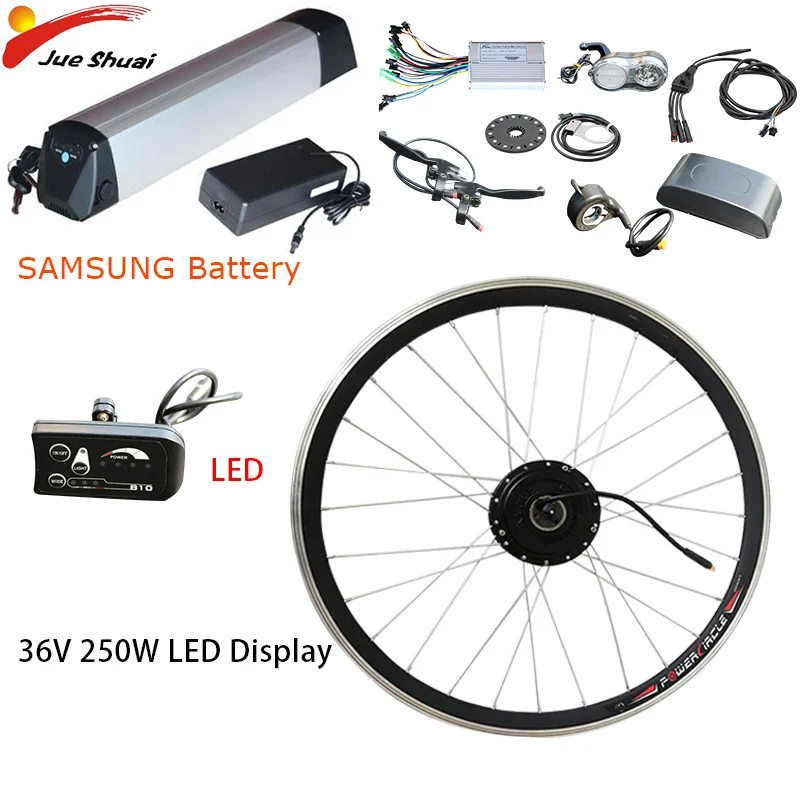 36V 250 W-500 W E комплекты для переоборудования электровелосипедов и моторов батарея Samsung 36V 12ah Электрический мотор колеса - Цвет: 36V 12AH 250W LED