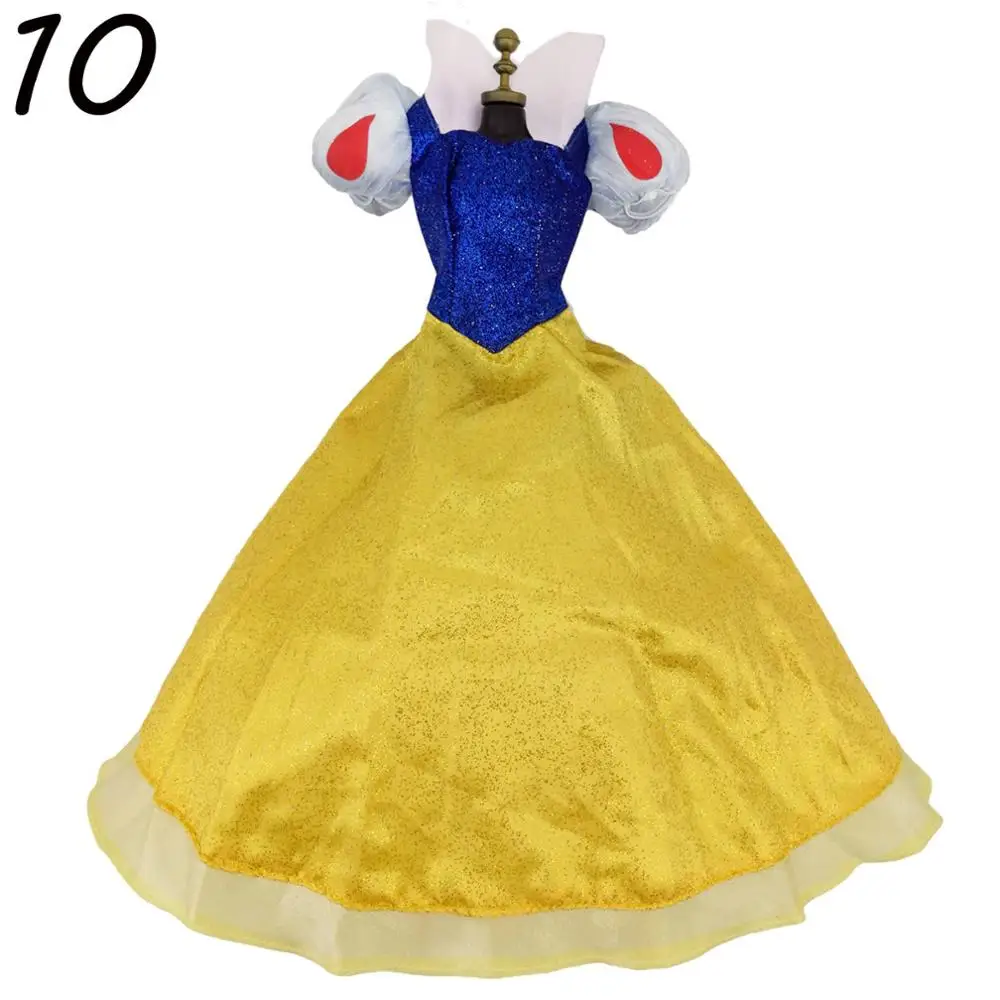 Lot Classic Dress Copy Elsa Bella Princess Party Ball Gown Dancing Fairytale Skirt Doll Accessories Clothes For 17 inch Doll Toy - Цвет: For Snow white -10