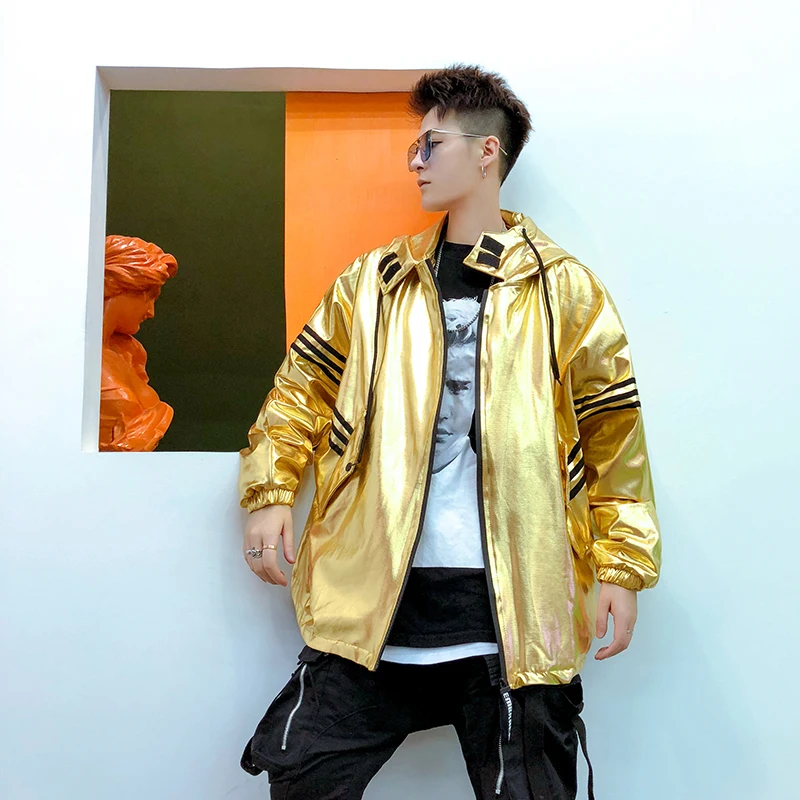 Мужская куртка модная повседневная в стиле хип хоп одежда для диджея ночного
