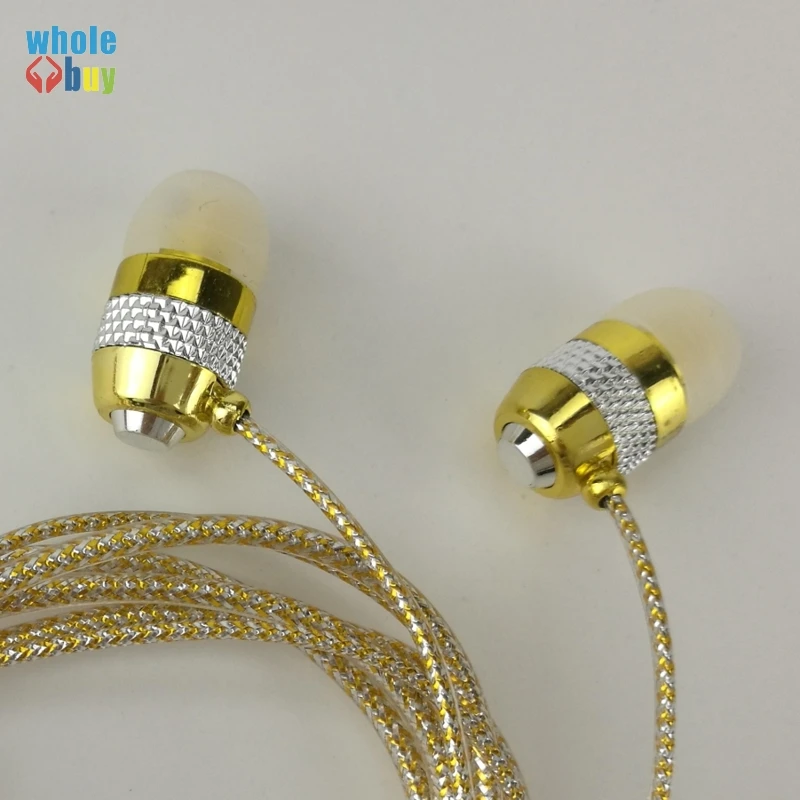 500 шт./лот оптовая продажа In ear Earbuds1.1m Универсальный 3 5 мм Jack с украшением в виде
