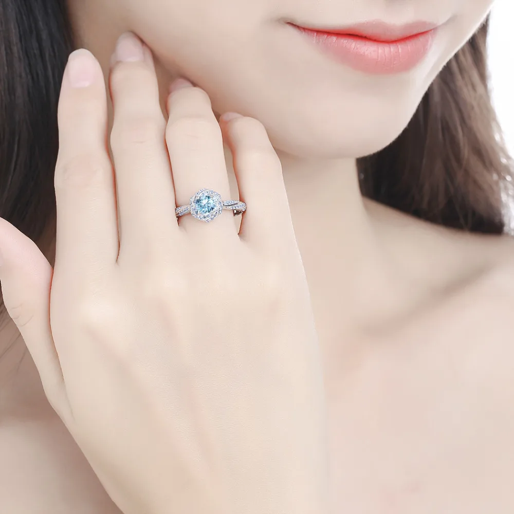 Женское кольцо из серебра 925 пробы с сапфиром и розовым белым топазом|ring size|ring size