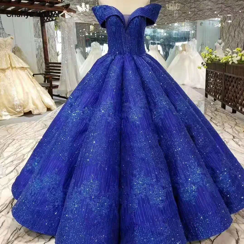 LSS227 дешевые синее платье для выпускного вечера длина до пола с плеча Милая кривая