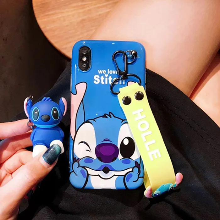 3D милый силиконовый чехол с изображением Минни мишки Ститч для iphone X XS MAX XR 7 8 6S plus для samsung S10 S8 S9 plus Note, чехол для телефона