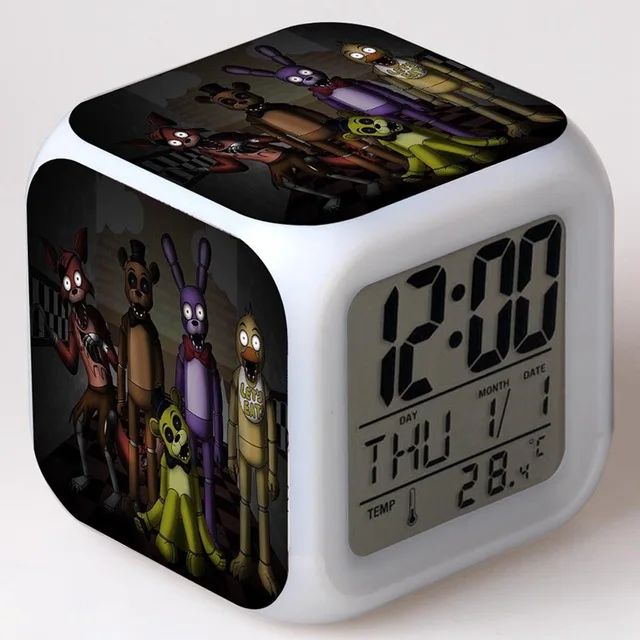 Светло-зеленый Бонни и Чика Foxy world светодиодный 7 цветов вспышки часы световой цифровой будильник пять ночей у Фредди часы - Цвет: Светло-зеленый