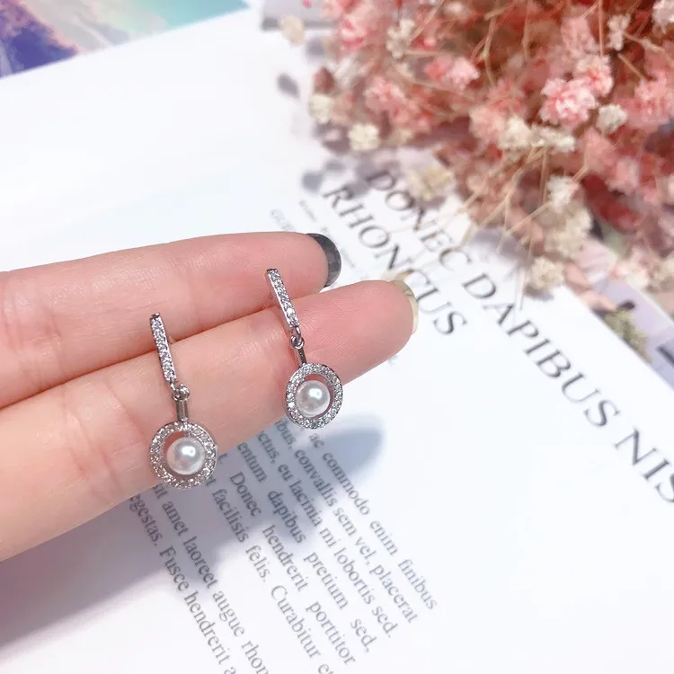 Новое поступление 2018 стильные круглые длинные серьги с искусственным жемчугом