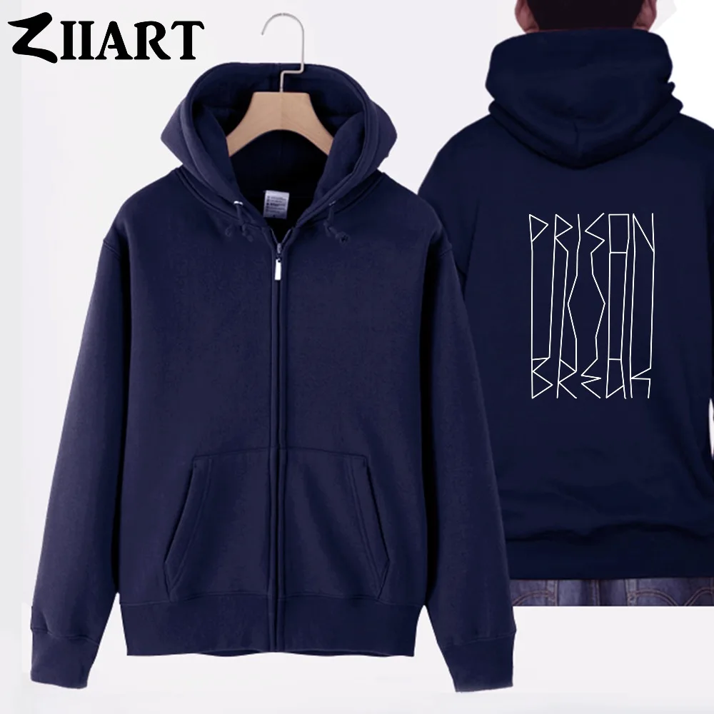 PRISON BREAK Handwriting Letters couple clothes boy man male cotton full zip hooded Coats Jackets | Мужская одежда