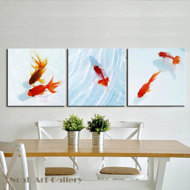 Печать на холсте с изображением золотой рыбки высокое разрешение печать