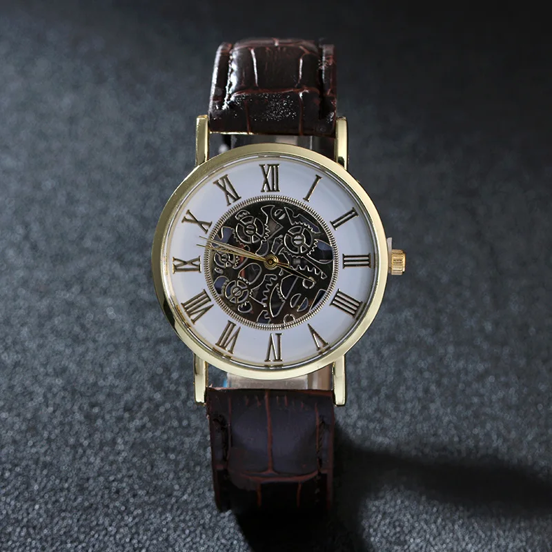 Модные Повседневные Мужские кварцевые наручные часы кожаные мужские спортивные