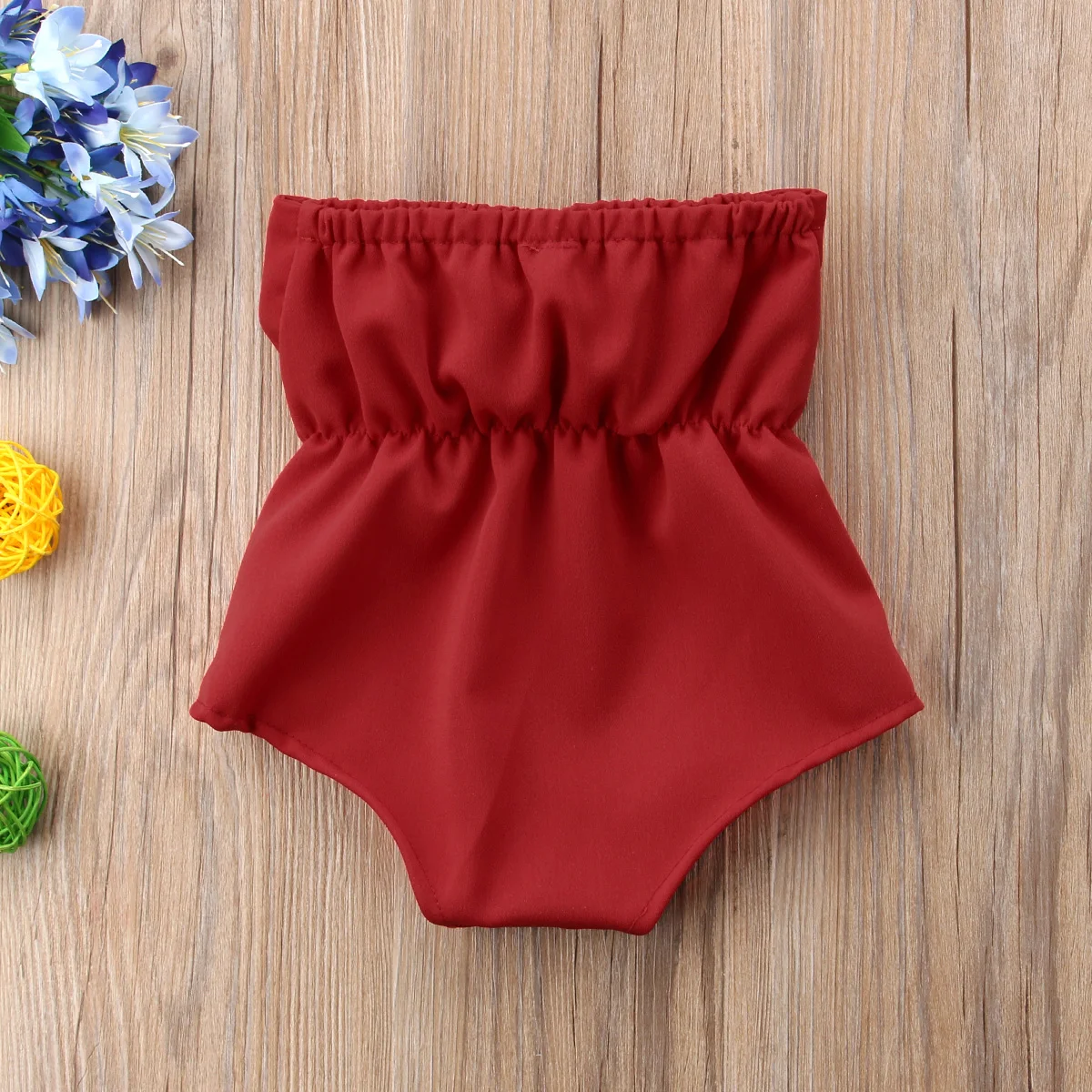 

Toddler Infant Baby Girl Clothes Red Bowknot Bodysuit Sleeveless Off Shoulder Jumpsuit Clothing Baby Girl 0-24M