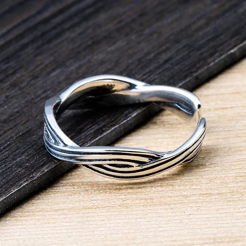 M & W Бесконечность Forever Love кубический Юбилей Promise Ring Pure 925 пробы Серебряные
