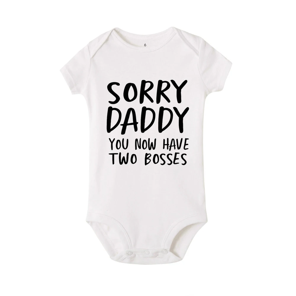 Sorry Daddy you now have two Boys детские комбинезоны с печатью летняя одежда для малышей комбинезон для новорожденных мальчиков и девочек