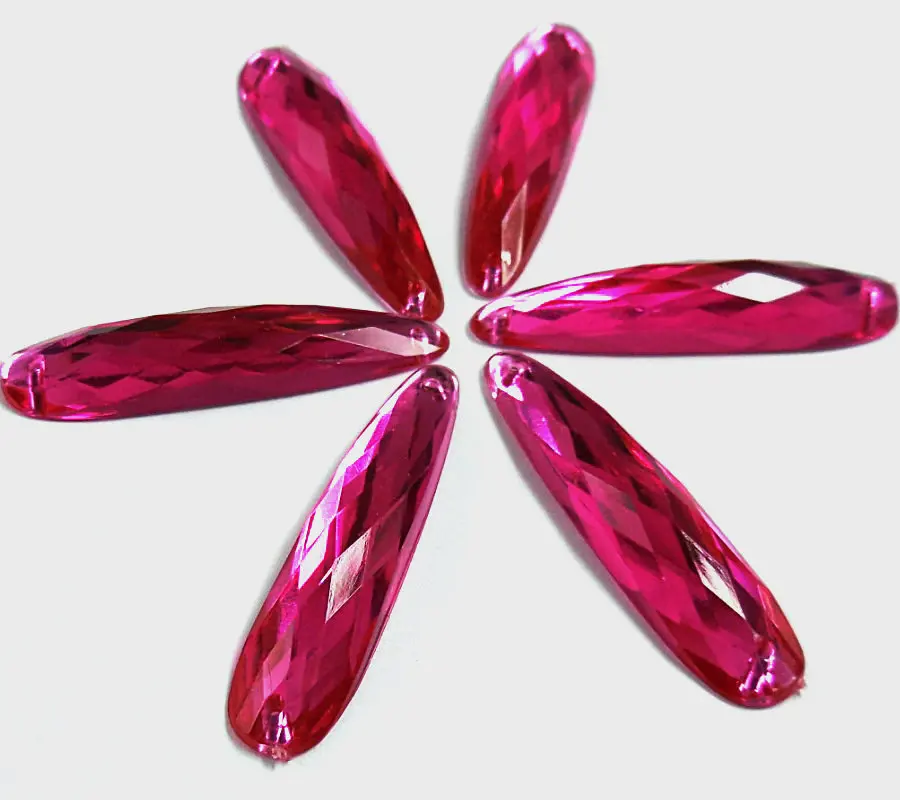 Сделай сам высокое качество ярко розовый каучук стразы жемчуг 9x36 мм кристаллы