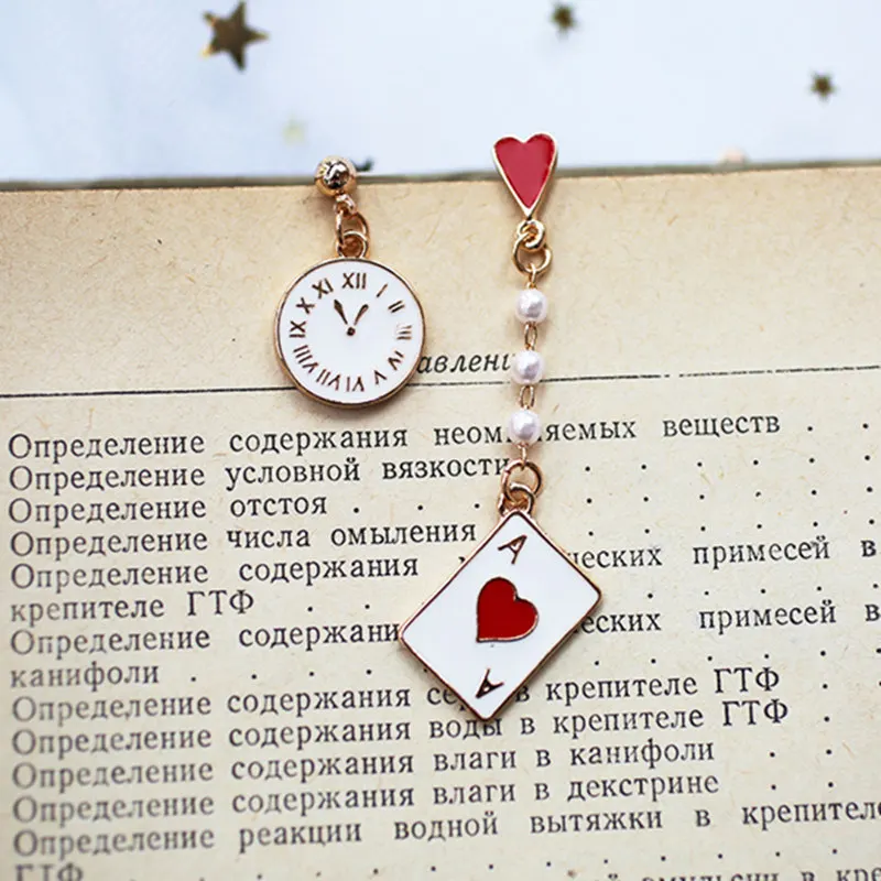 Лидер продаж висячие серьги в форме рок для женщин и девушек часы покера