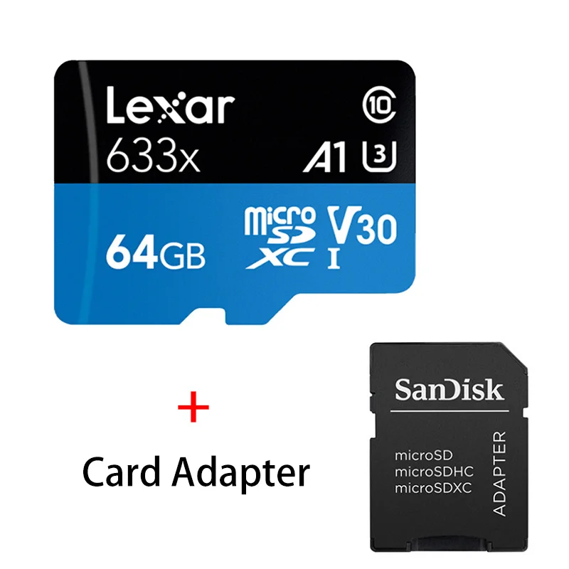 TF633X-064G-KT2 Lexar 633X Micro SD 128 ГБ 32 ГБ 64 Гб 256 ГБ 512 Гб 16 Гб Micro SD карта SD/TF флэш-карта памяти 32 64 128 Гб microSD для телефона - Емкость: TF633X-064G-KT2