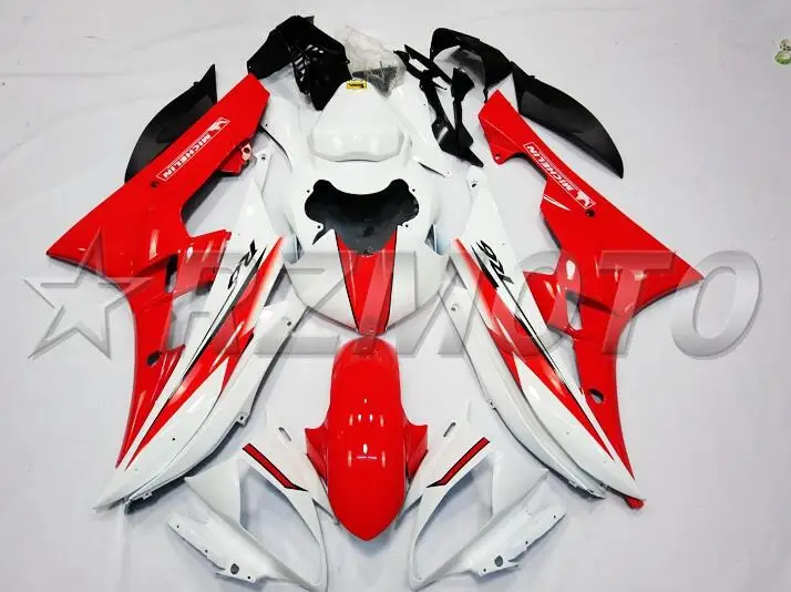ABS полный обтекатель наборы, пригодный для YAMAHA YZF-R6 2006 2007 обтекатели комплект YZF R6 06 07 части тела впрыска красный белый