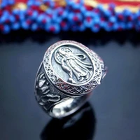100%925 silver guanyin ring oriental took sterling silver ring