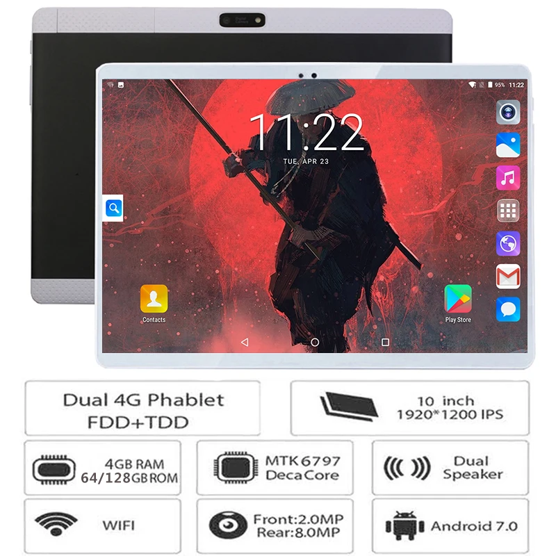 Новинка 2019 10 дюймов 3G 4G LTE планшетный ПК Deca Core 4 Гб RAM 128 ГБ ROM 1920x1200 IPS Детские