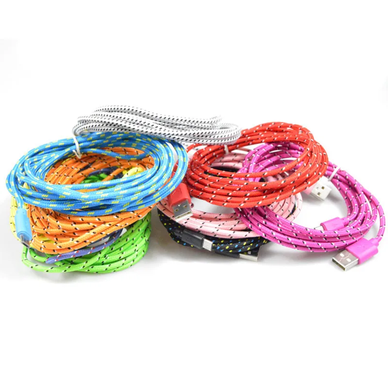 Effelon 1M/2M/3M Braided Wire Micro USB Cable 3ft Sync Nylon Woven Charger Cords For Samsung Galaxy S3 S4 S6 Blackberry SONY | Мобильные