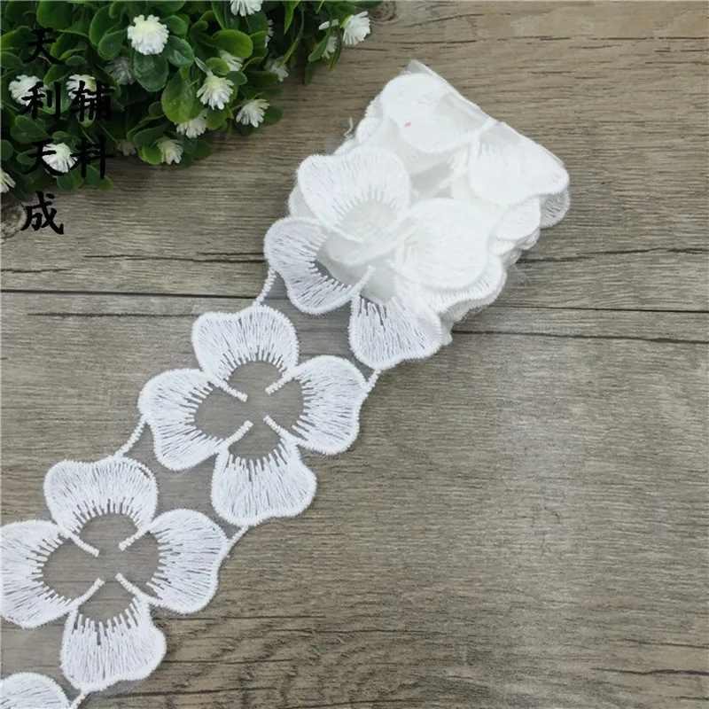 10 ярдов Дейзи цветок в форме трапеции ткань с хлопком вышивка кружева 5 см