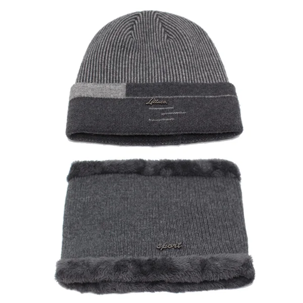 light gray set YOUBOME плюс женская вязаная шапка шарф Skullies Beanies Зимние шапки для мужчин и женщин женская теплая шерстяная Толстая брендовая Шапка-бини для девочек - Цвет: light gray set
