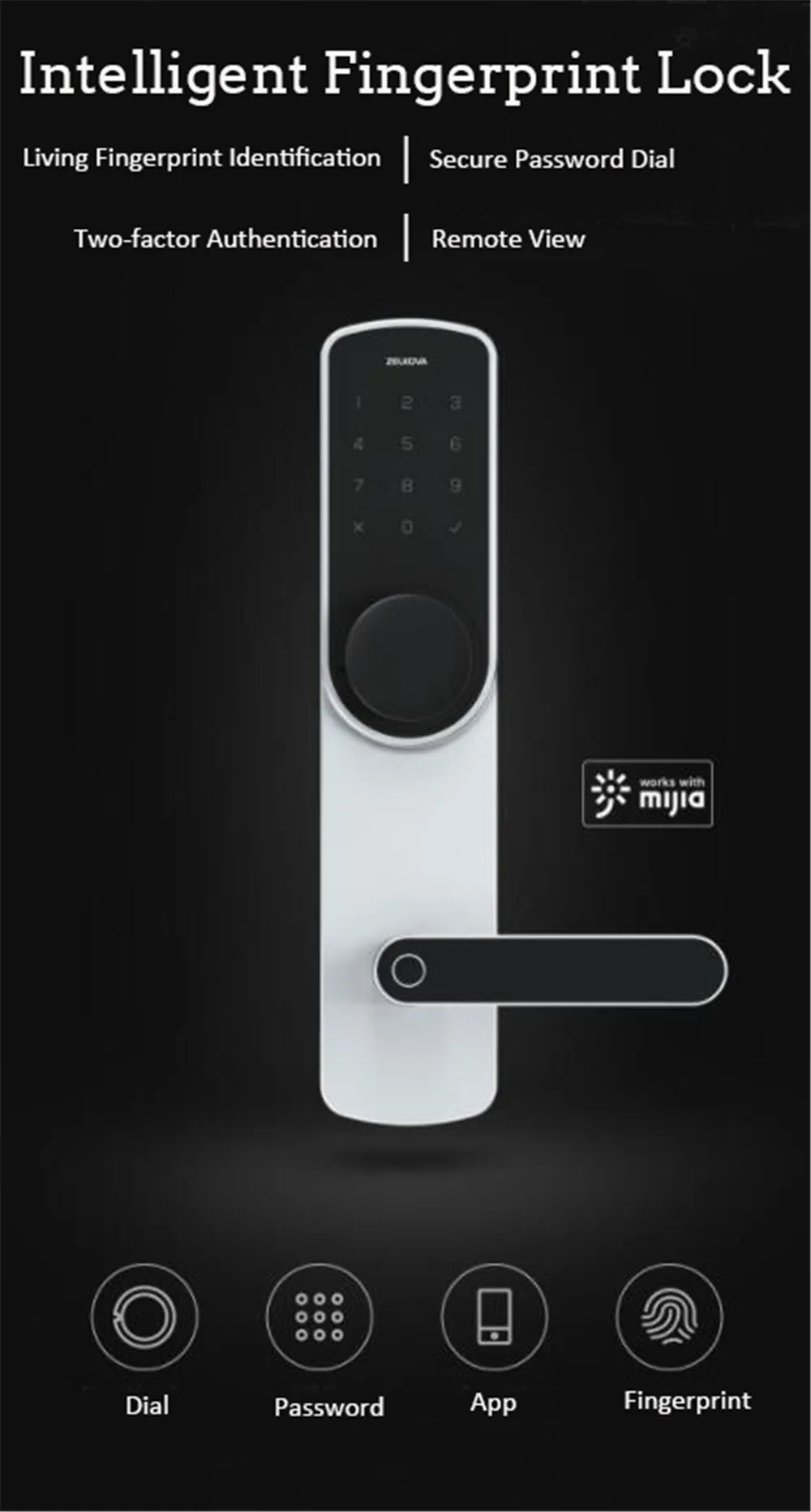 Умный поворотный дверной замок Xiaomi Zelkova с паролем, без ключа, интеллектуальный замок безопасности