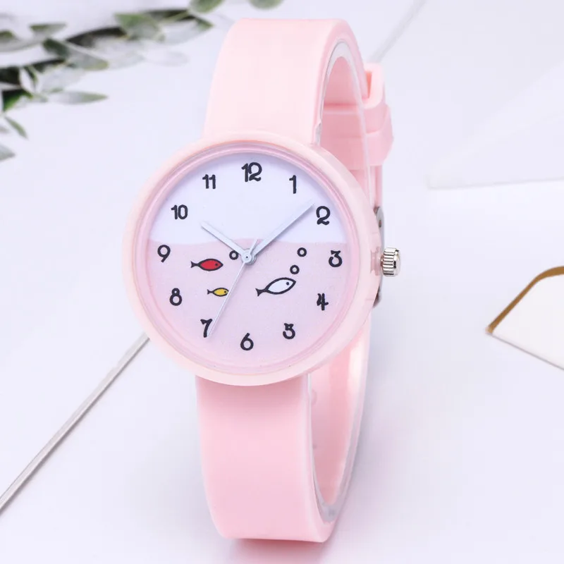2021 Новое поступление милая рыбка часы в силиконовом корпусе женские модное