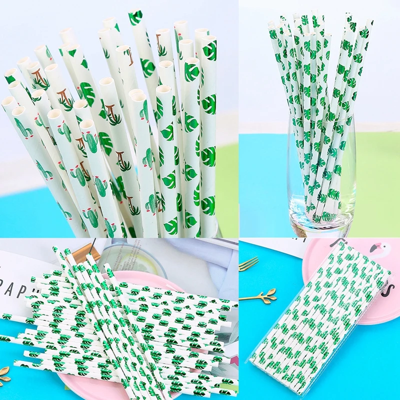 25 шт. тропические соломинки для декоривечерние пальмовых листьев|Одноразовая