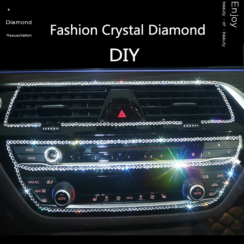 Автомобильные наклейки для интерьера алмазные Кристальные наклейки DIY Bling Стразы Декор Аксессуары для стайлинга автомобилей Мобильный/Стикеры для ПК