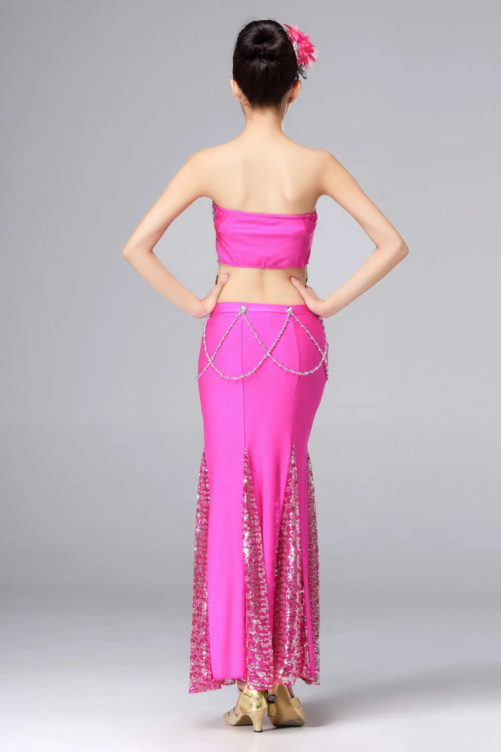 Женский костюм для танца живота комплект из топа с юбкой и юбки павлином