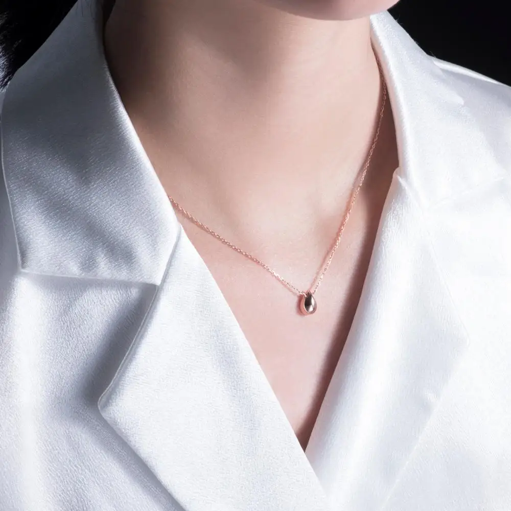 Minimalist Tiny Teardrop Pendant Necklace 925 Sterling Silver Delicate Water Drop for Woman Trendy Fashion Jewelry Gift | Украшения и
