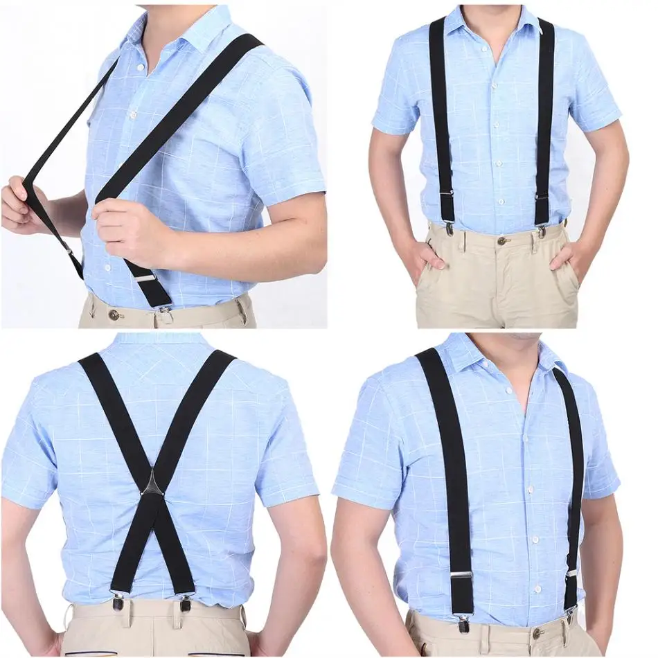 Эластичные подтяжки tirantes hombre bretelle pantalon3 5 см ширина X образные регулируемые 4