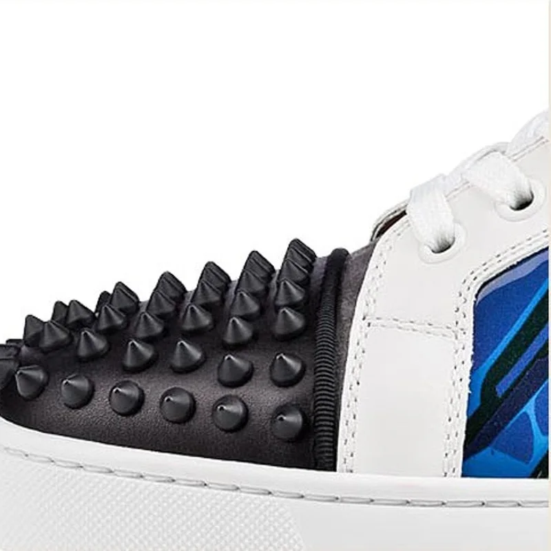 Mexemina Low Top Loafers Men Brand Designer Shoes Mens Red Bottom Sneakers Luxury Spikes Leopard Casual | Обувь