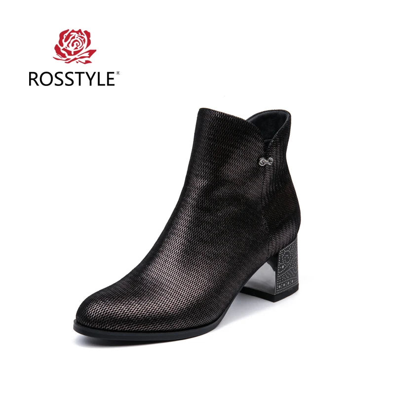 ROSSTYLE/модные базовые ботильоны из овечьей кожи Простые Женские ботинки