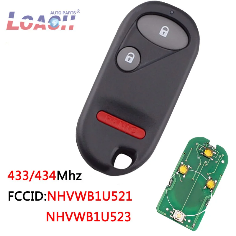 2 + 1 кнопки 433 МГц Ключ без ключа для Honda NHVWB1U521 Civic 2001 2002 2003 2004 2005 NHVWB1U523 ключ|Ключ от