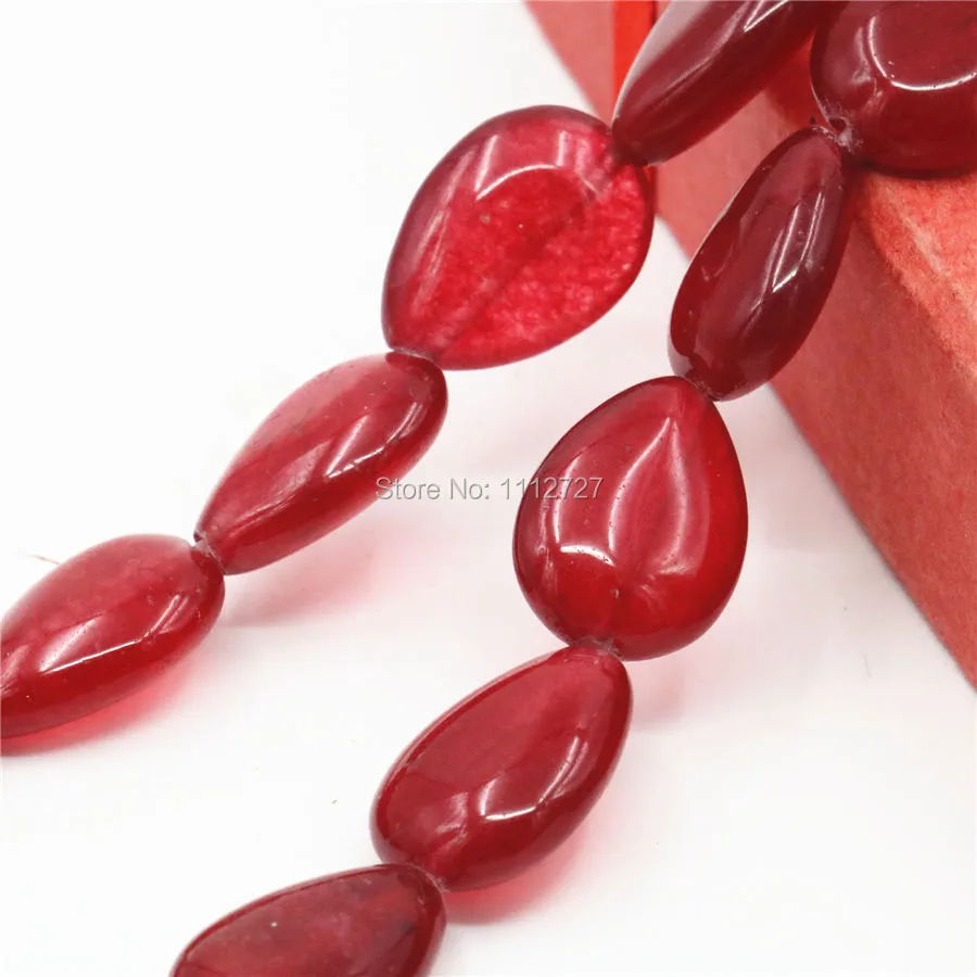 Красные полукруглые бусины из халцедона 13x18 мм для самостоятельного