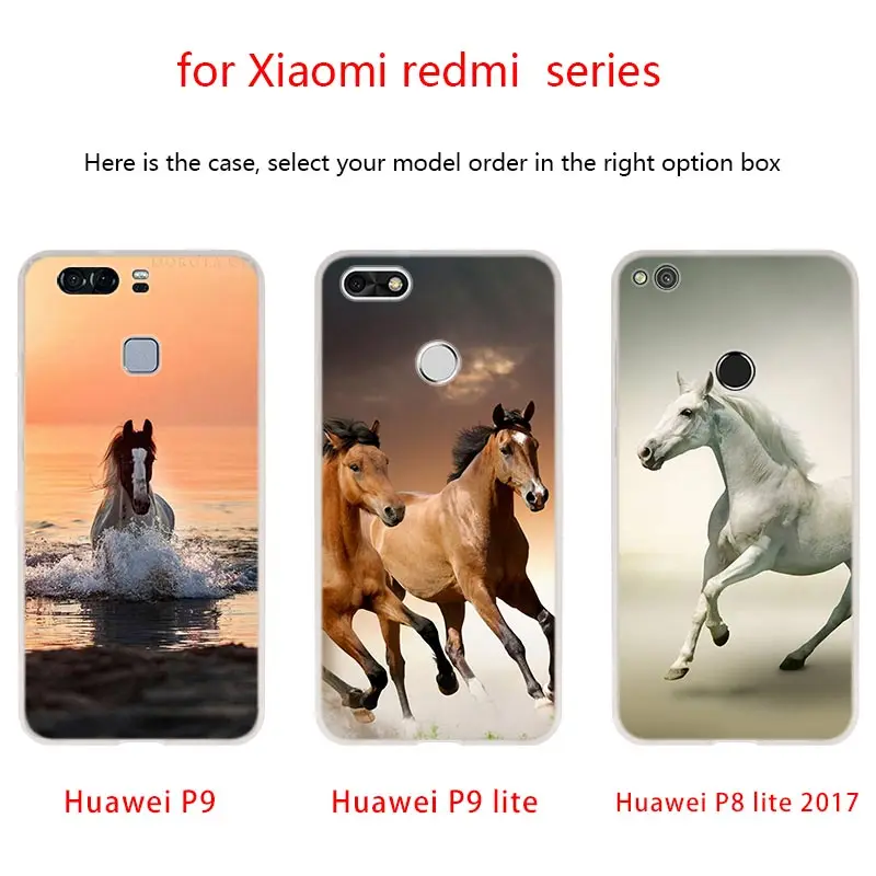 Watercolor horse Running Horses Soft TPU Phone Cases For Huawei P50 P40 P30 P20 Pro Lite p30lite p50lite P samrt Z 2019 2020 | Мобильные