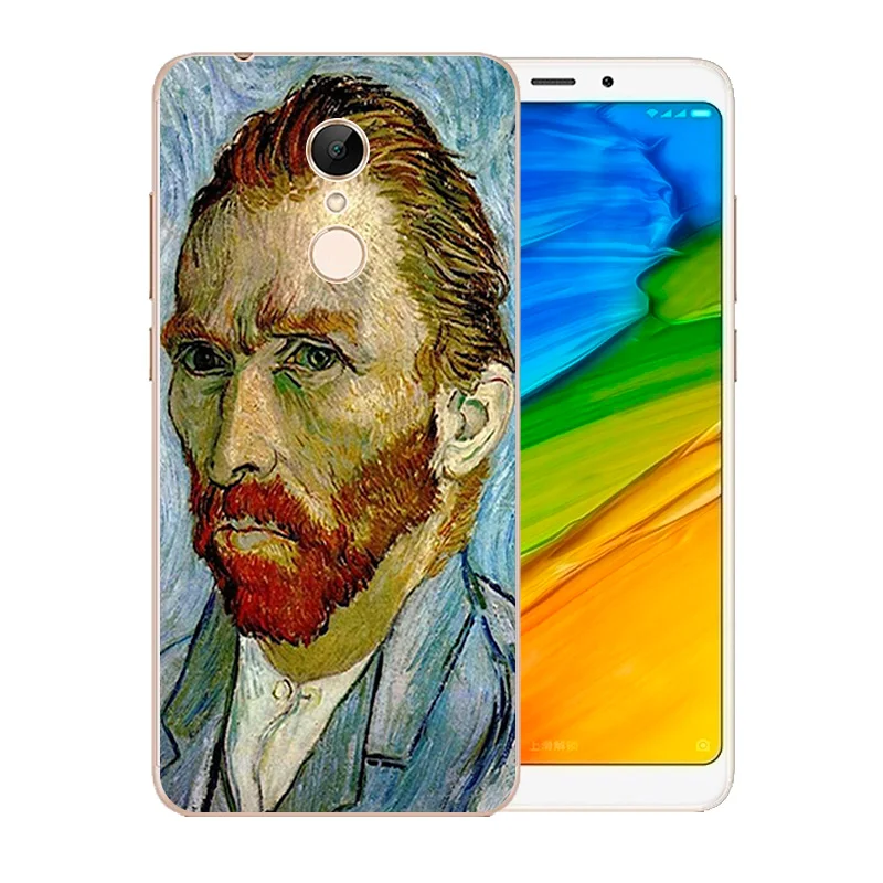 For Xiaomi Redmi 5 Case Soft Silicone TPU Back Phone Cover for Cases Van Gogh Pattern funda 5.7&quot xaomi |