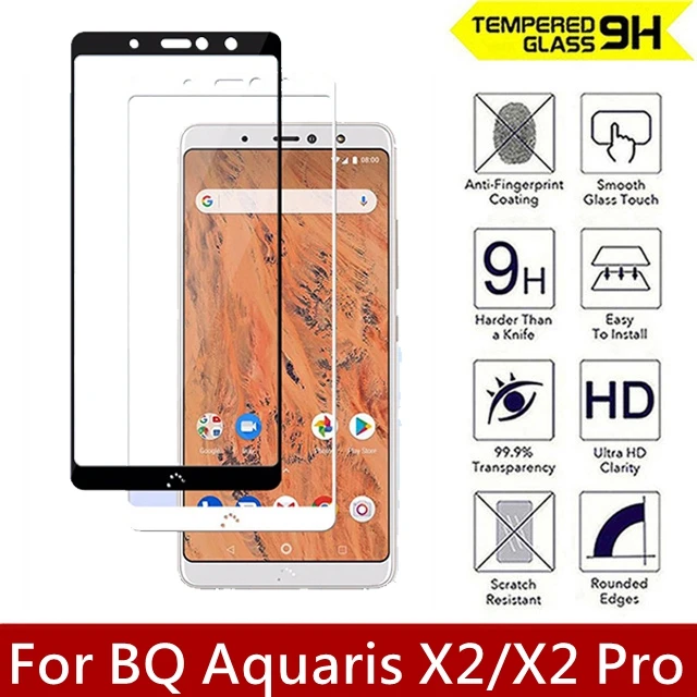 2 шт./лот закаленное стекло для BQ Aquaris X2 Pro Полное покрытие 9 H защитная пленка