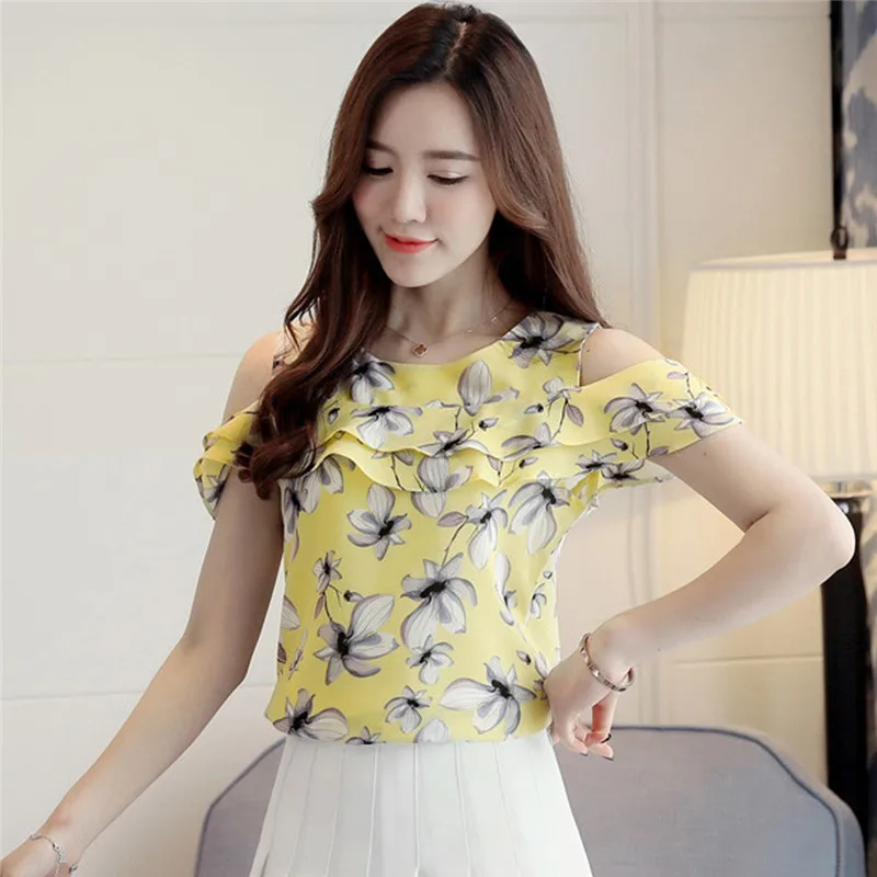 2018 летние женские повседневные короткий рукав цветочный с открытыми плечами