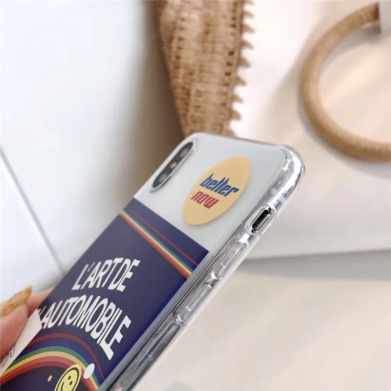 INS Корея супер огонь lisa телефон чехол для iphone Xs MAX XR X 6 6s 7 8 плюс ярлык Радуга улыбка