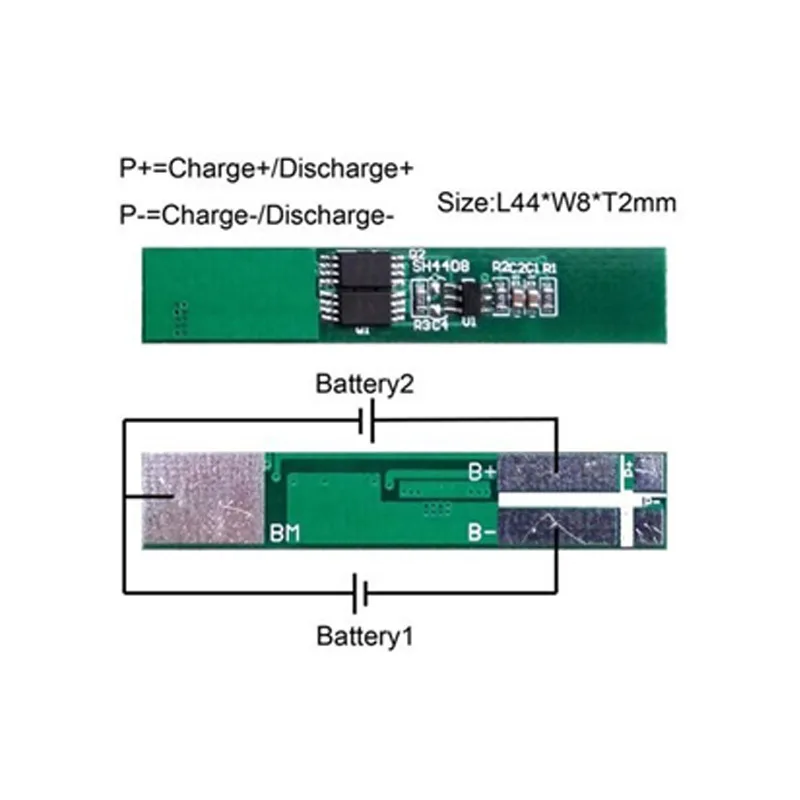 10 шт./лот 18650 Защитная плата 7 4 В 2S 5A BMS PCM PCB для литий-ионного аккумулятора |