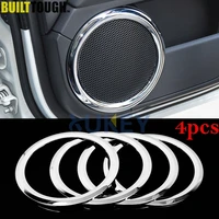 4pcs for dodge caliber 2006 2012 car door audio shelf chrome speakers cover trim bezel subwoofer frame garnish accessories