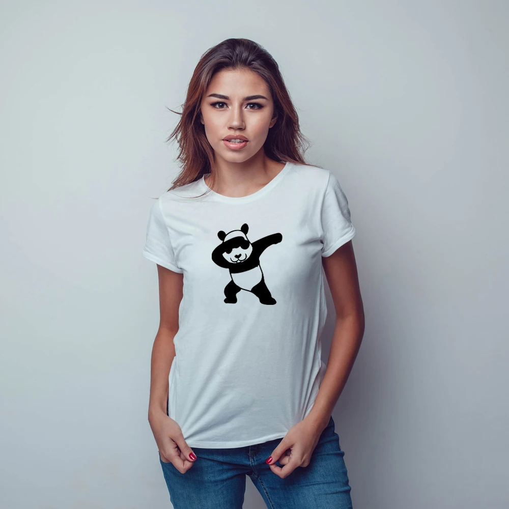 

Funny Panda print cotton t shirt for women panda lover Graphic Tees Hipster Tumblr Cozy tops drop ship
