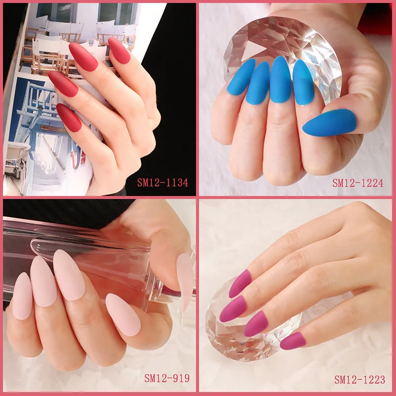 Женские накладные ногти матовые в форме капель 24 шт. высокое качество