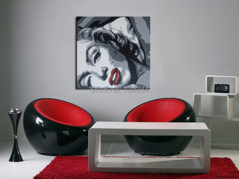 

Abstract Modern canvas wall handmade pop art colorful portrait marilyn monroe oil painting on canvas for living room decoration
