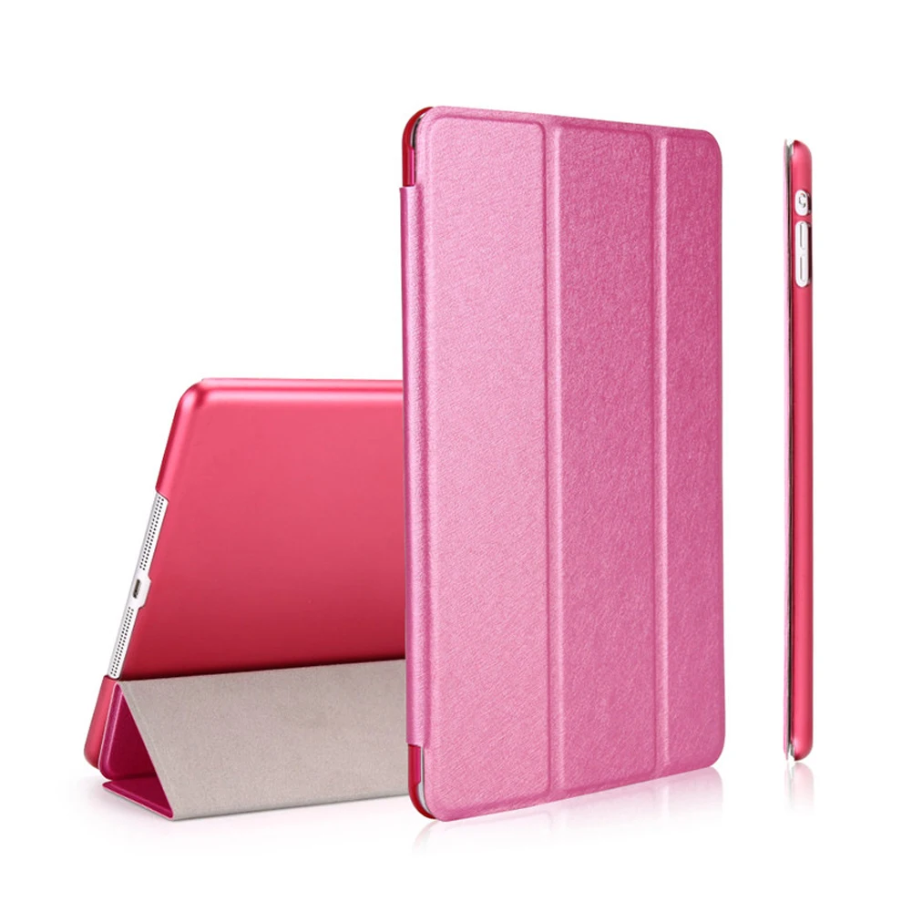 Чехол Smart Cover для ipad Роскошный кожаный чехол Wake Up Apple 6/Air 2 (розово красный)|Чехлы