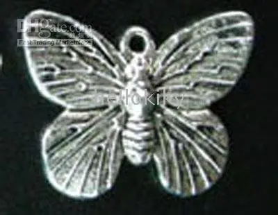 

Whole Sales 300PCS Tibetan silver Metal butterfly charms A1266