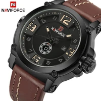 mens watches naviforce top luxury brand men leather watches man analog quartz clock waterproof sports army military wrist watch
